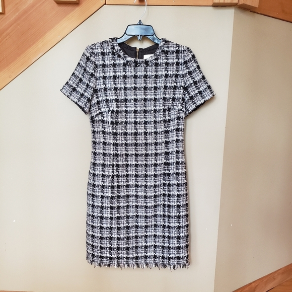 Kate Spade Black and White Tweed Midi Dress - Picture 1 of 13